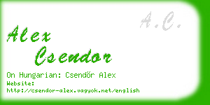alex csendor business card